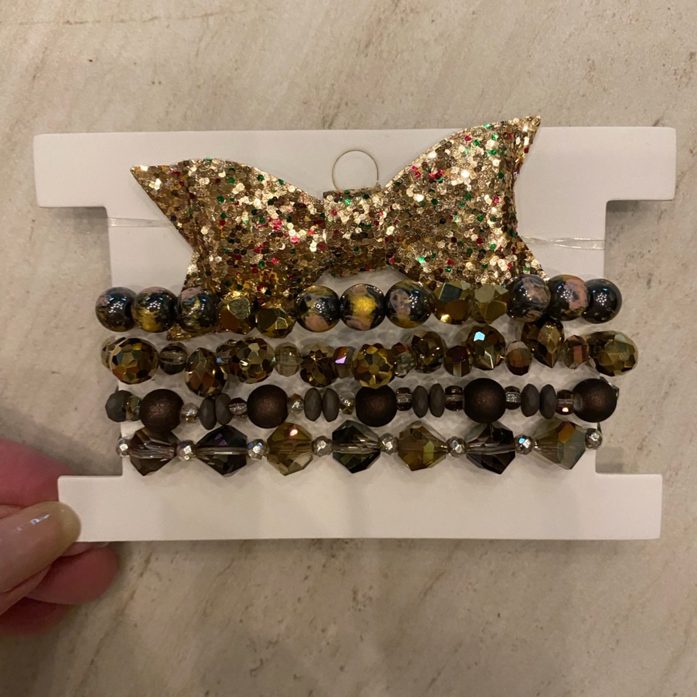 Erimish Brown Gold Bracelet Stack NWT